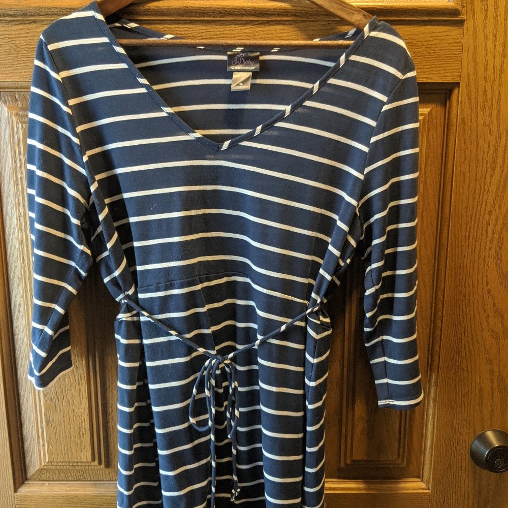Maternity tunic - Navy Blue and White striped